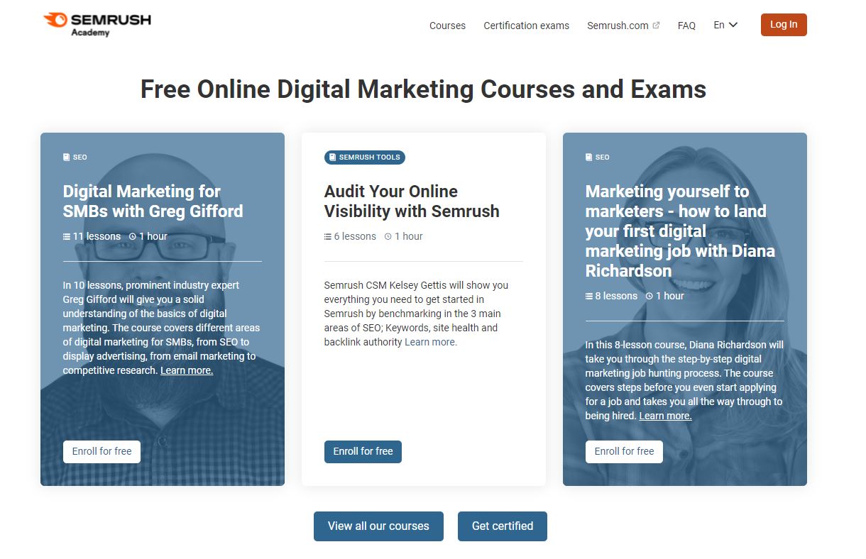 SEMRUSH Academy - SEO Training Courses