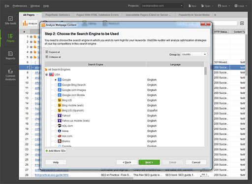 search-engines-sm website auditor- SEO PowerSuite Review