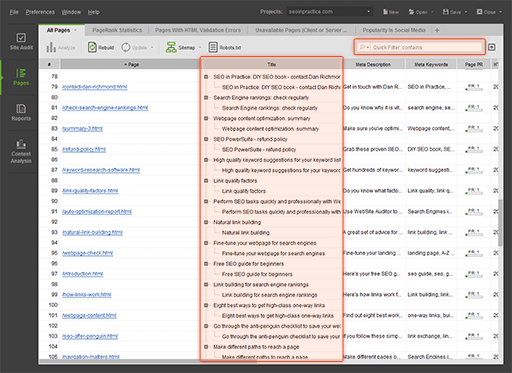 website auditor advanced-grouping - SEO PowerSuite Review