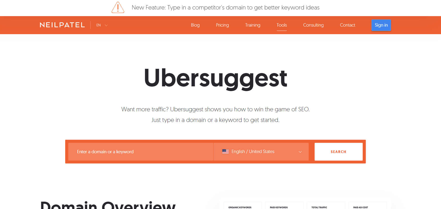 Ubersuggest Dashboard